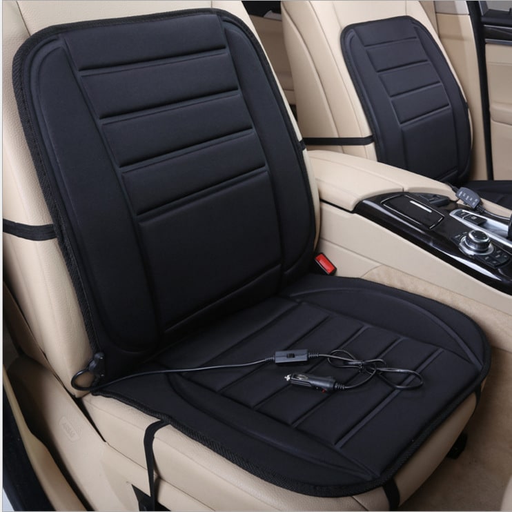 Heated Car Seat Cushion Cover with 12v Power Cord and Ergonomic Padded Backrest Pad - Image 7