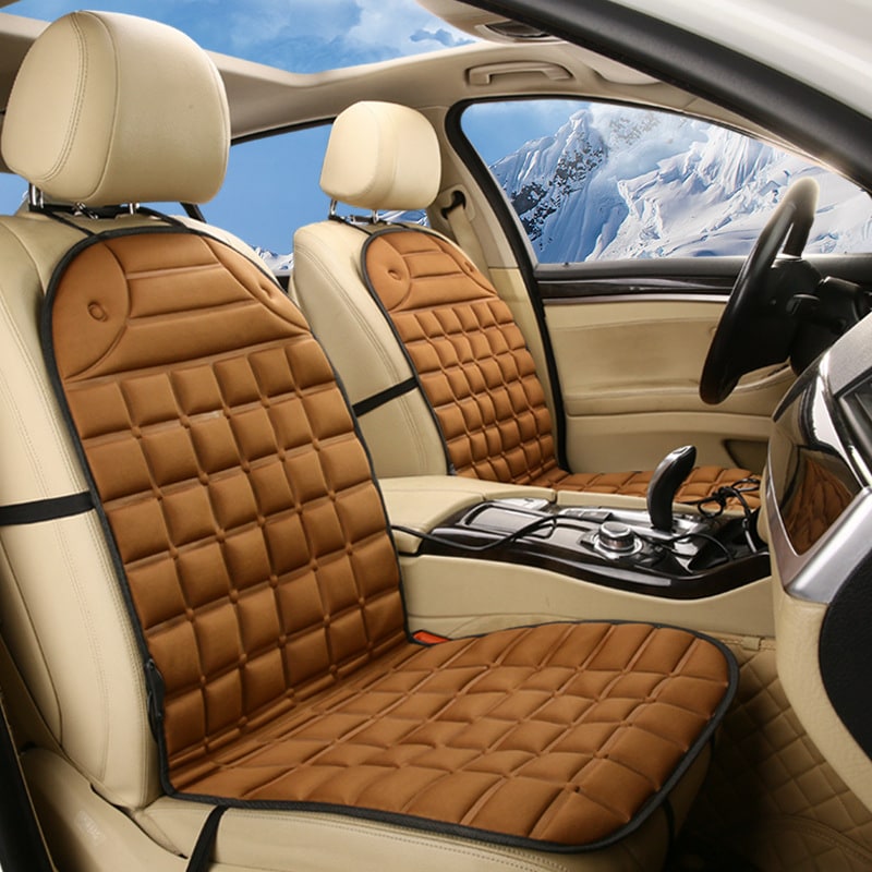 Heated Car Seat Cushion Cover with 12v Power Cord and Ergonomic Padded Backrest Pad - Image 8