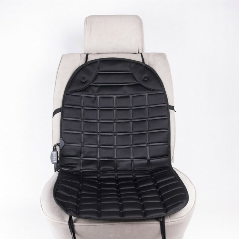 Heated Car Seat Cushion Cover with 12v Power Cord and Ergonomic Padded Backrest Pad - Image 9