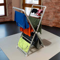 Heated Clothes Horse Drying Rack with Collapsible Folding Frame and Aluminum X-Frame Design - Image 1