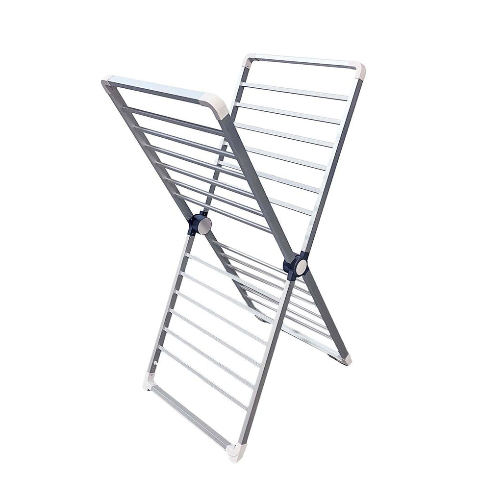 Heated Clothes Horse Drying Rack with Collapsible Folding Frame and Aluminum X-Frame Design - Image 2