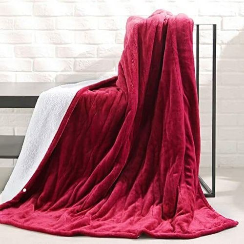 Heated Electric Throw Blanket with Sherpa Fleece and Faux Fur Machine Washable Warming - Image 12
