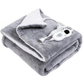Heated Electric Throw Blanket with Sherpa Fleece and Faux Fur Machine Washable Warming - Image 4