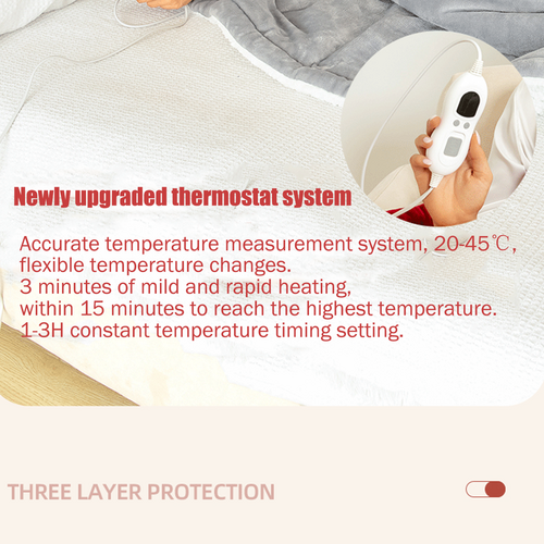 Heated Electric Throw Blanket with Sherpa Fleece and Faux Fur Machine Washable Warming - Image 8