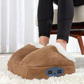 Heated Foot Massager Electric Warmer Sherpa Fleece Vibration Dual Pocket With Massage - Image 1