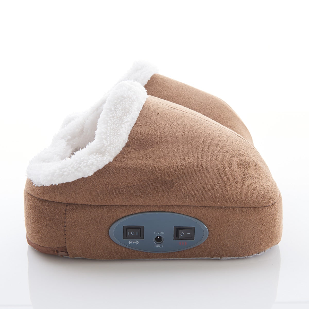 Heated Foot Massager Electric Warmer Sherpa Fleece Vibration Dual Pocket With Massage - Image 2