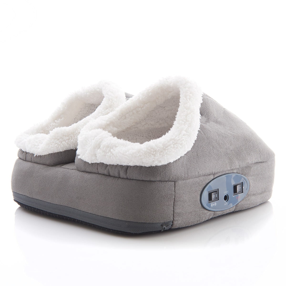 Heated Foot Massager Electric Warmer Sherpa Fleece Vibration Dual Pocket With Massage - Image 4