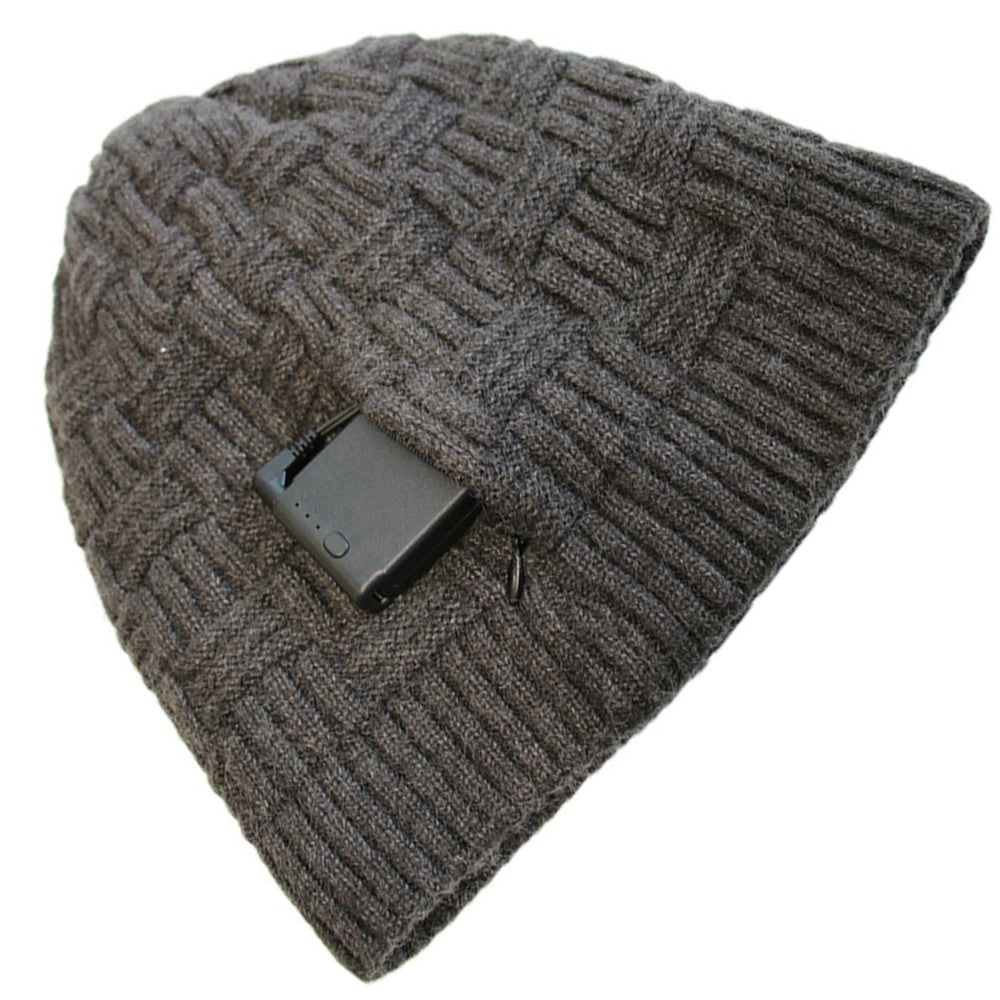 Heated Hat Heating Elements and Rechargeable Battery Pack Knit Beanie Design - Image 4