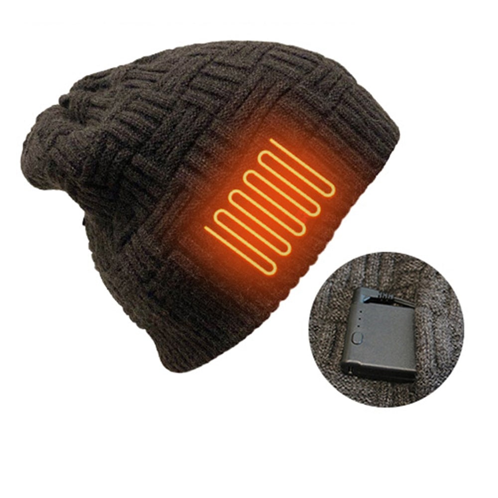 Heated Hat Heating Elements and Rechargeable Battery Pack Knit Beanie Design - Image 8