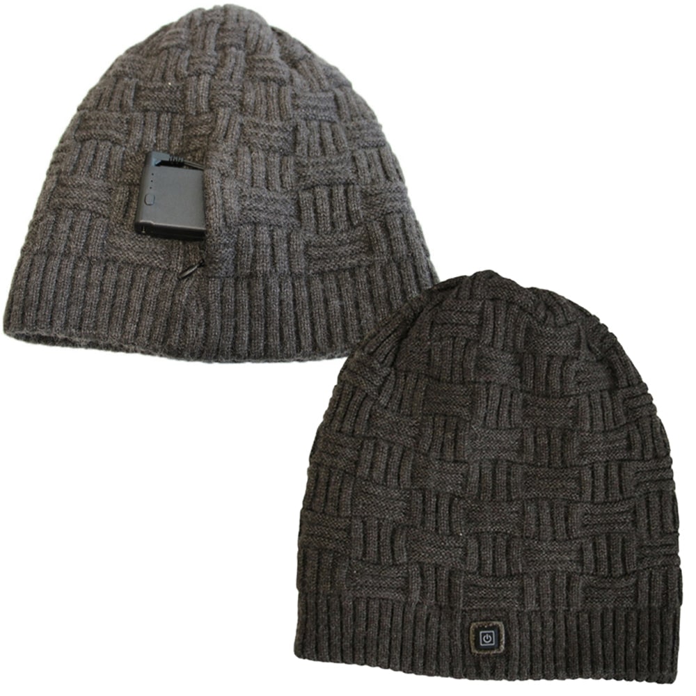 Heated Hat Heating Elements and Rechargeable Battery Pack Knit Beanie Design - Image 9