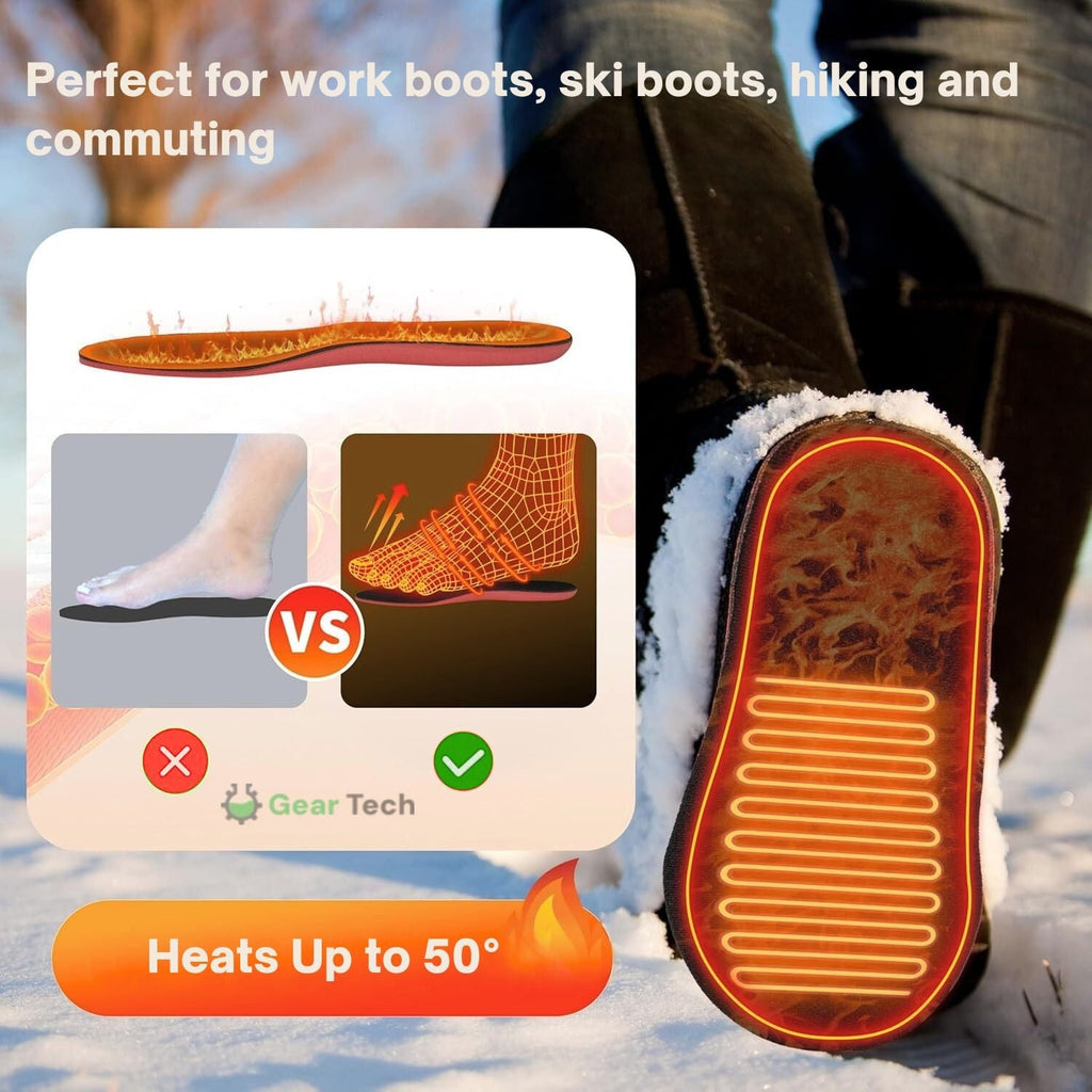 Heated Insoles with USB Charging Trim-To-Fit Design and Adjustable Heat Settings - Image 3