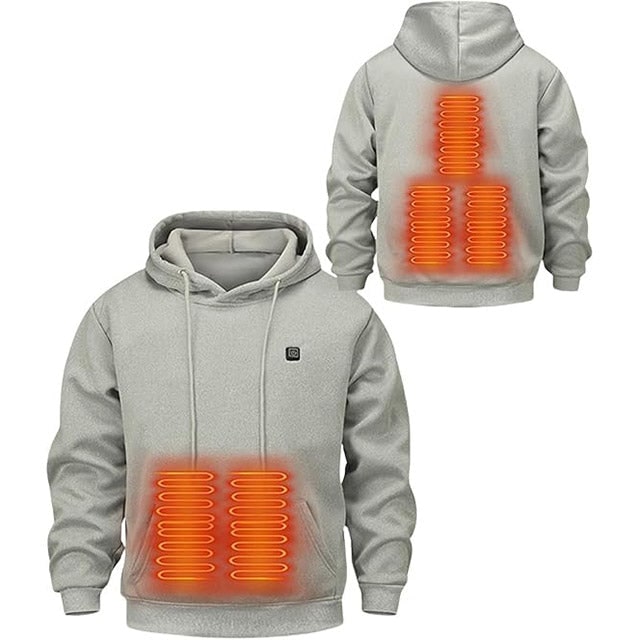 Heated Jacket and Hoodie with USB Electric Power 3 Temperature Settings and Zippered Pockets - Image 12