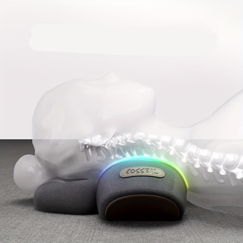Heated Neck Pillow Stretcher and Cervical Roll with Massage Nodes and Ergonomic Support - Image 2