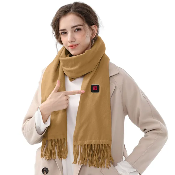Heated Neck Wrap with Electric Heat Pad USB Rechargeable Scarf with Pockets - Image 2