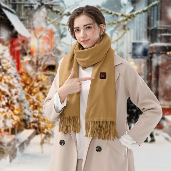 Heated Neck Wrap with Electric Heat Pad USB Rechargeable Scarf with Pockets - Image 4