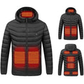Heated Puffer Jacket with Hood 9 Heating Zones Quilted Lightweight Coat with Zippered Pockets - Image 1