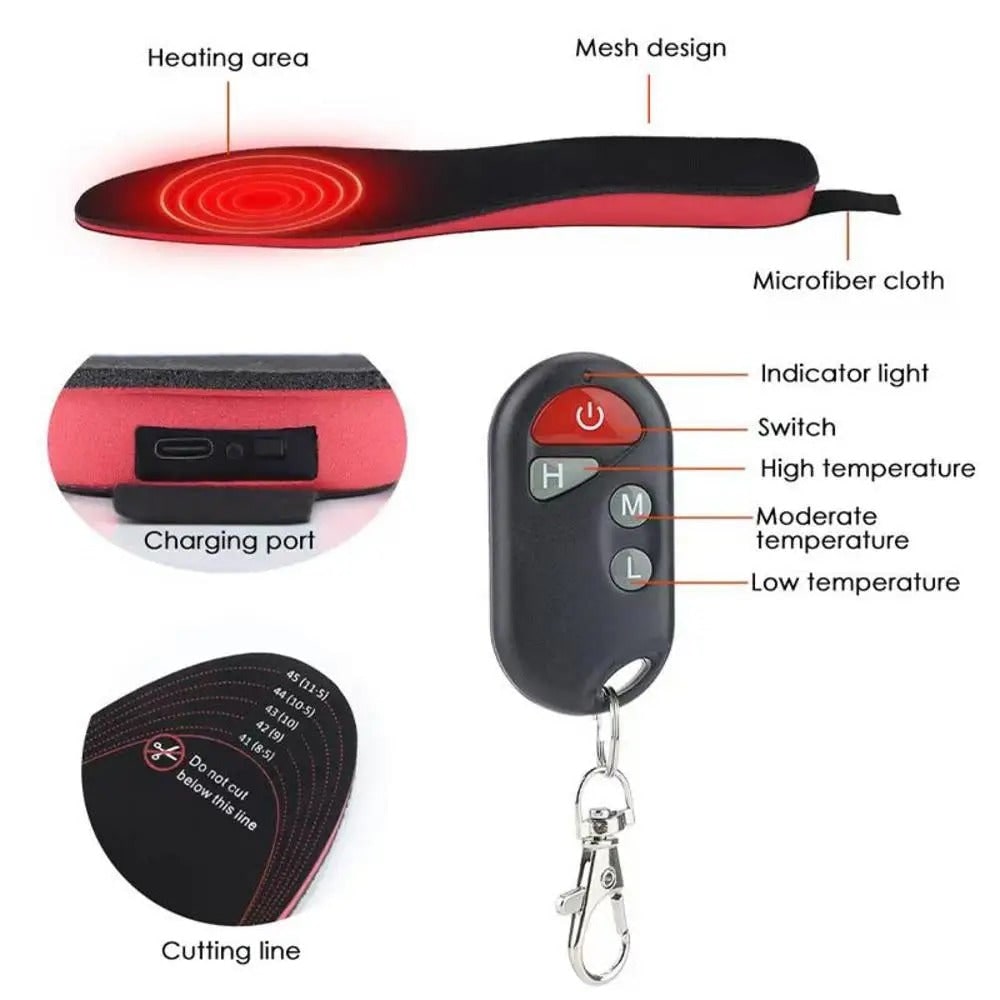 Heated Shoe Insoles with Wireless Remote Control and Arch Support Orthotic - Image 4