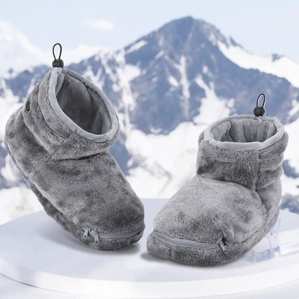 Heated Slippers for House with Plush Bootie and USB Warming Pocket Cool - Image 1