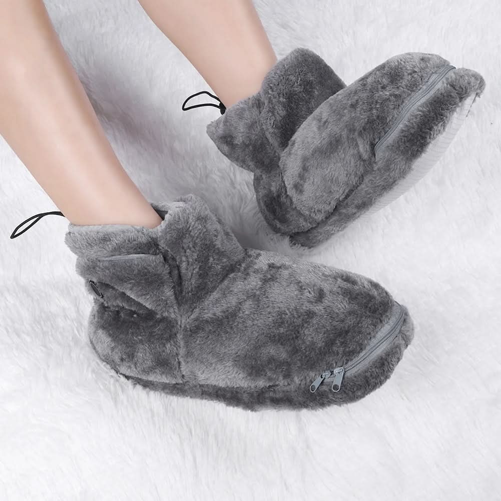 Heated Slippers for House with Plush Bootie and USB Warming Pocket Cool - Image 2