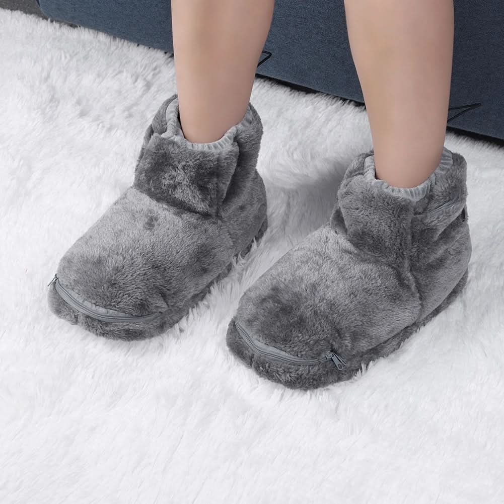 Heated Slippers for House with Plush Bootie and USB Warming Pocket Cool - Image 3