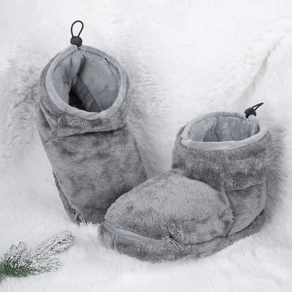 Heated Slippers for House with Plush Bootie and USB Warming Pocket Cool - Image 4