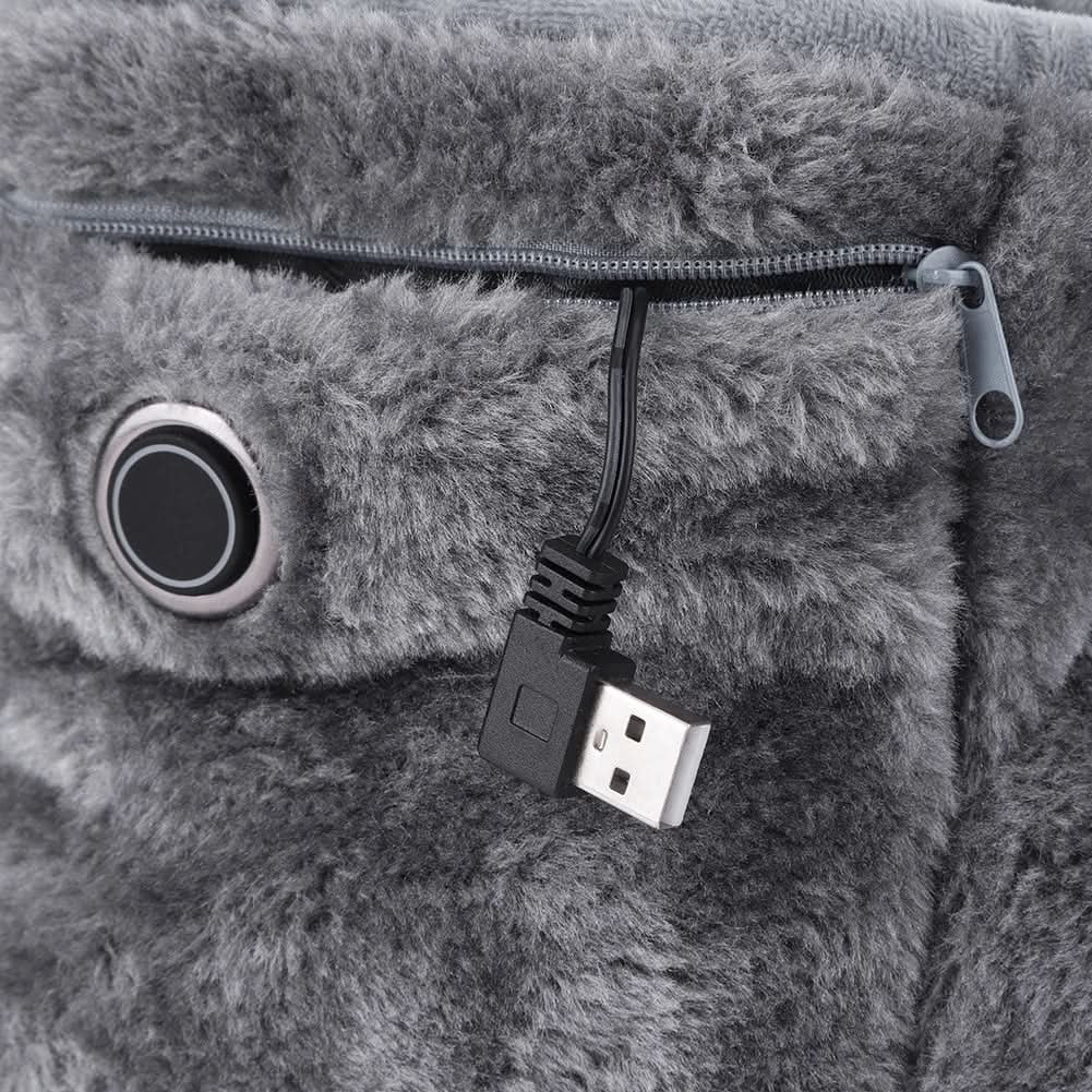 Heated Slippers for House with Plush Bootie and USB Warming Pocket Cool - Image 6