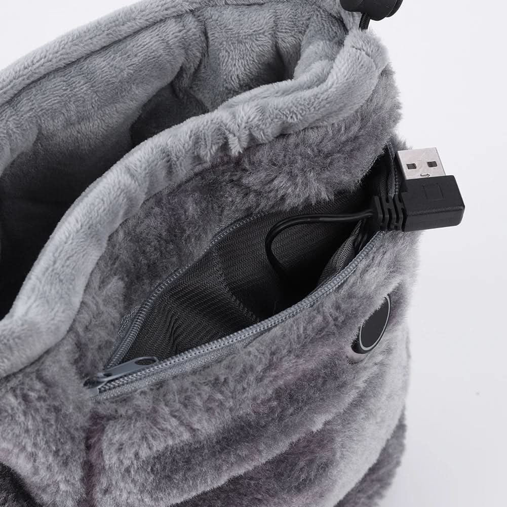 Heated Slippers for House with Plush Bootie and USB Warming Pocket Cool - Image 7