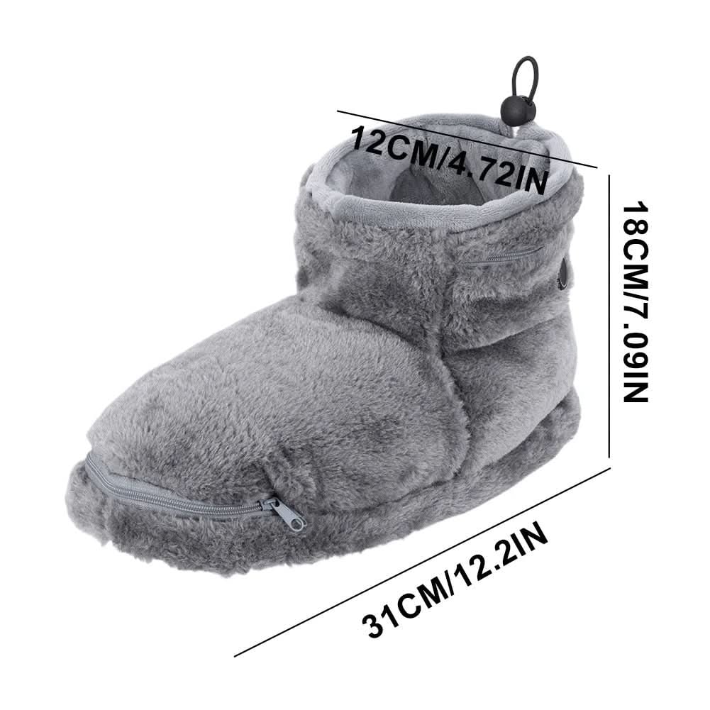 Heated Slippers for House with Plush Bootie and USB Warming Pocket Cool - Image 8