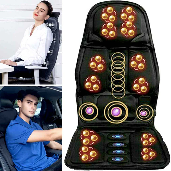 Heated Vibrating Massage Desk Chair Seat Cushion for Car and Office with Remote Control - Image 1