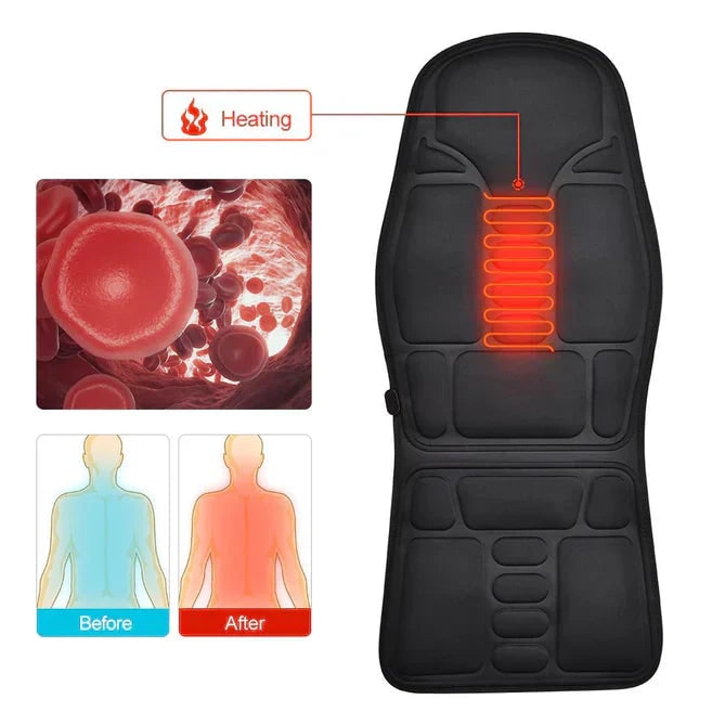 Heated Vibrating Massage Desk Chair Seat Cushion for Car and Office with Remote Control - Image 5