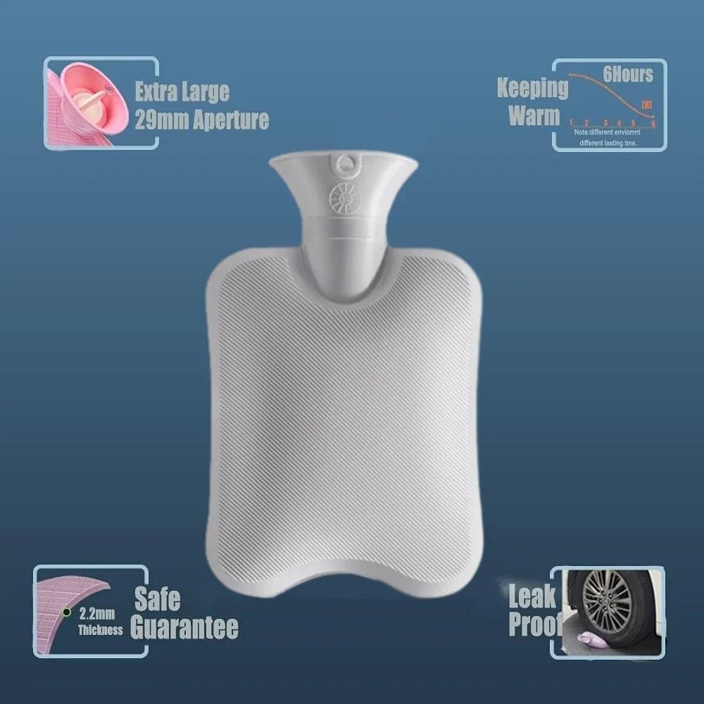 Hot Water Bottle Bag Plush Faux Fur Cover Removable Sleeve Warm - Image 3