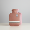 Hot Water Bottle Knitted Cover Striped Removable Ribbed Rubber Portable - Image 1