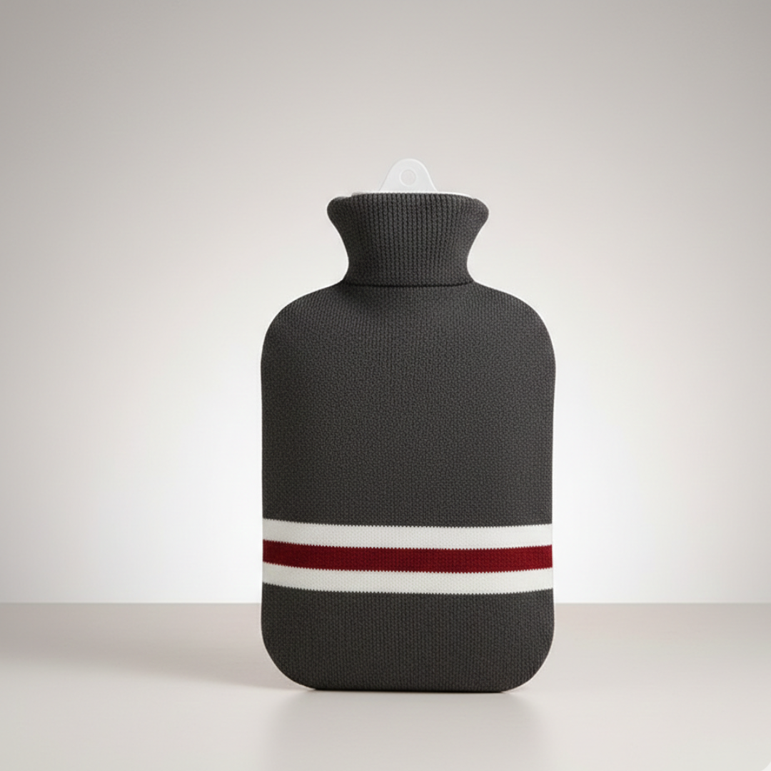 Hot Water Bottle Knitted Cover Striped Removable Ribbed Rubber Portable - Image 17