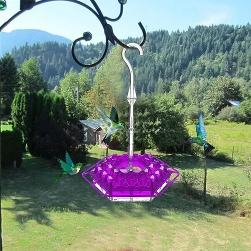 Hummingbird Feeder Hanging Saucer Plastic Outdoor Perch Ports - Image 3