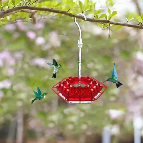 Hummingbird Feeder Hanging Saucer Plastic Outdoor Perch Ports - Image 4