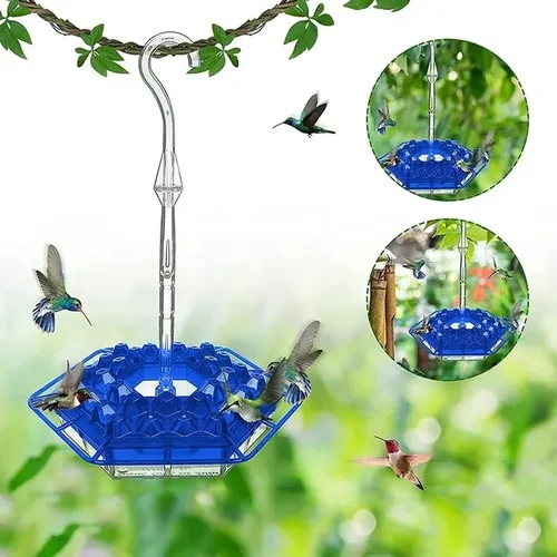 Hummingbird Feeder Hanging Saucer Plastic Outdoor Perch Ports - Image 6