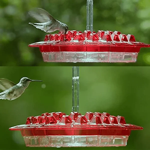 Hummingbird Feeder Hanging Saucer Plastic Outdoor Perch Ports - Image 7