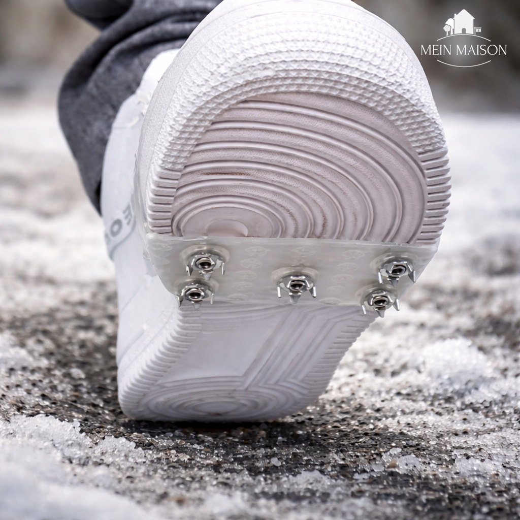 Ice Cleats with Metal Spikes and Silicone Straps for Winter Traction - Image 1