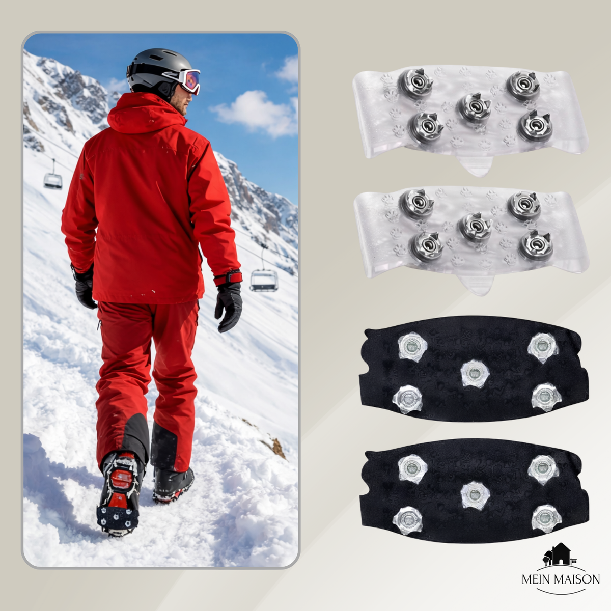 Ice Cleats with Metal Spikes and Silicone Straps for Winter Traction - Image 4