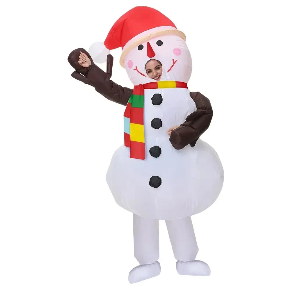 Inflatable Christmas Costume with Blow Up Holiday Character Design for Festive Party Events - Image 1