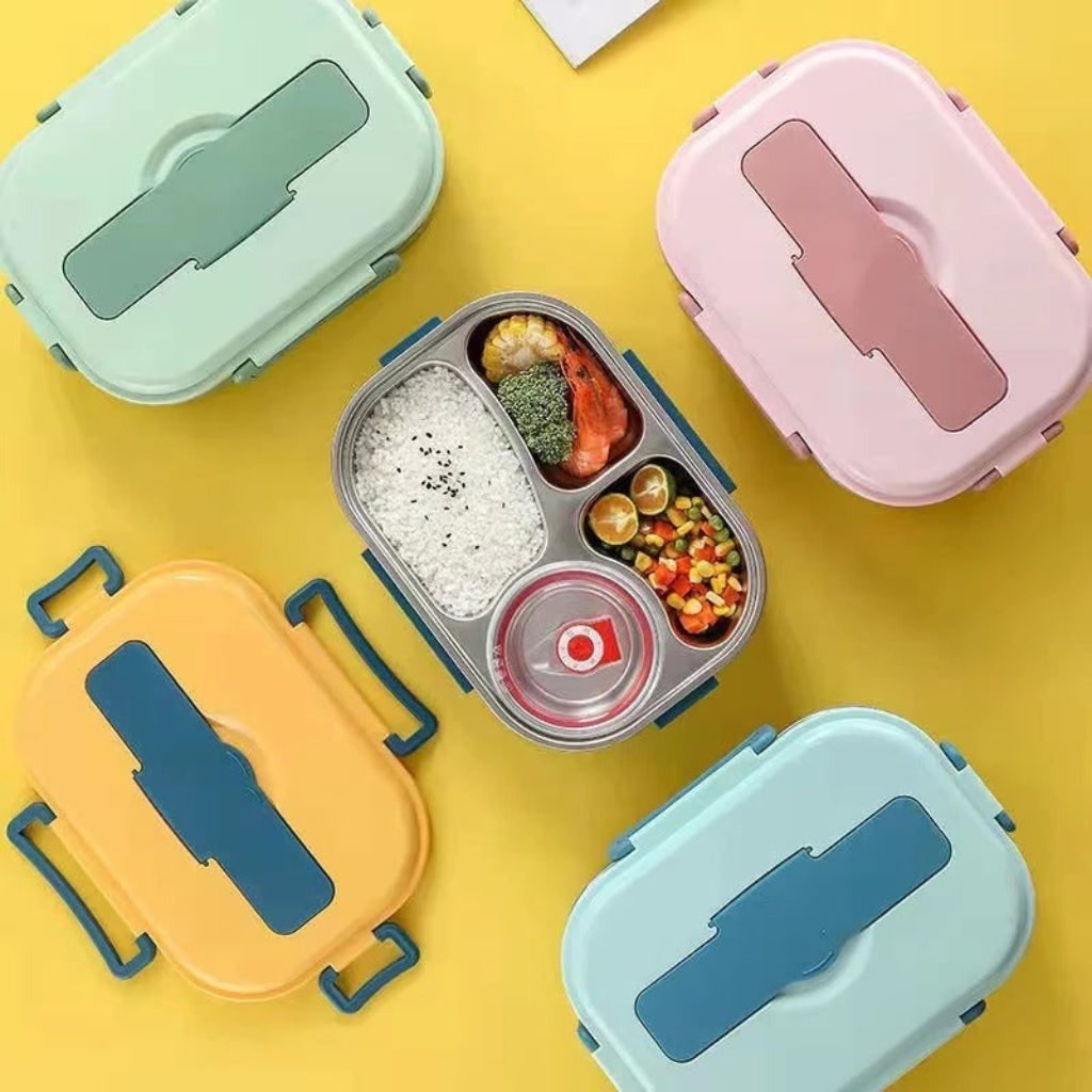 Insulated Bento Lunch Box Stainless Steel Compartment Portable Lockable Divided For Work - Image 4