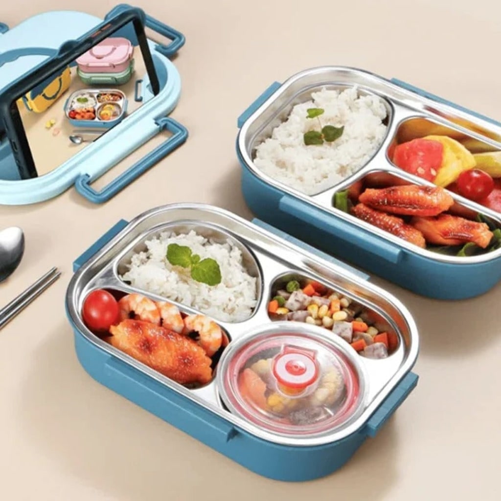 Insulated Bento Lunch Box Stainless Steel Compartment Portable Lockable Divided For Work - Image 8