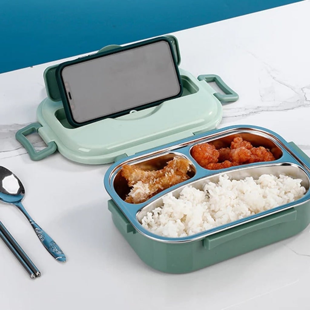 Insulated Bento Lunch Box Stainless Steel Compartment Portable Lockable Divided For Work - Image 9