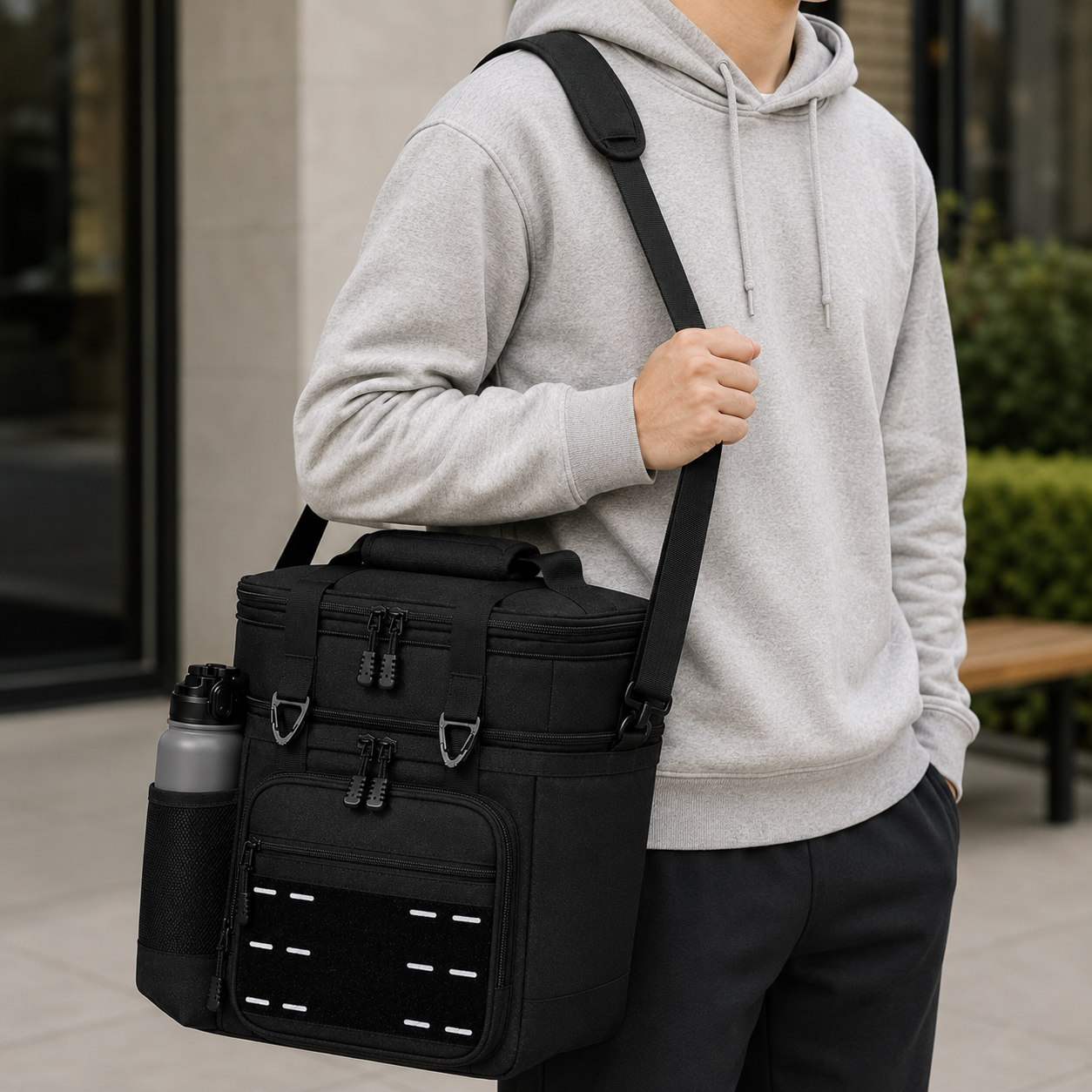 Insulated Freezer Cooler Lunch Bag Tactical Shoulder Strap Compartments - Image 3