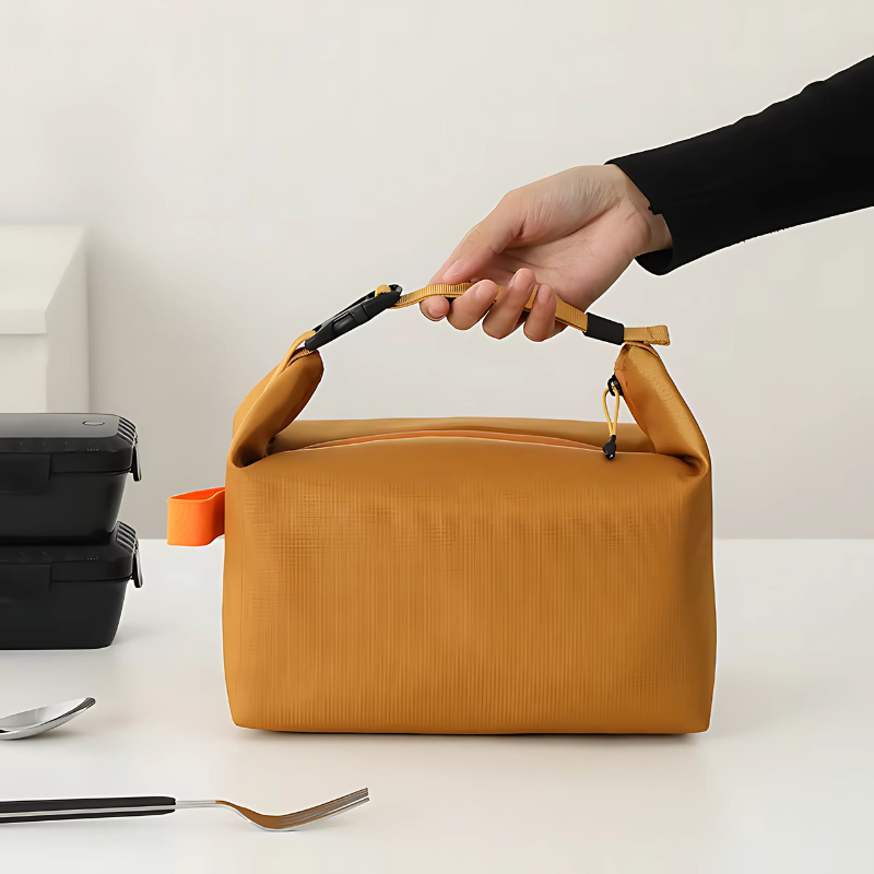 Insulated Lunch Bag Portable Foldable Ripstop Compact Travel Work - Image 2