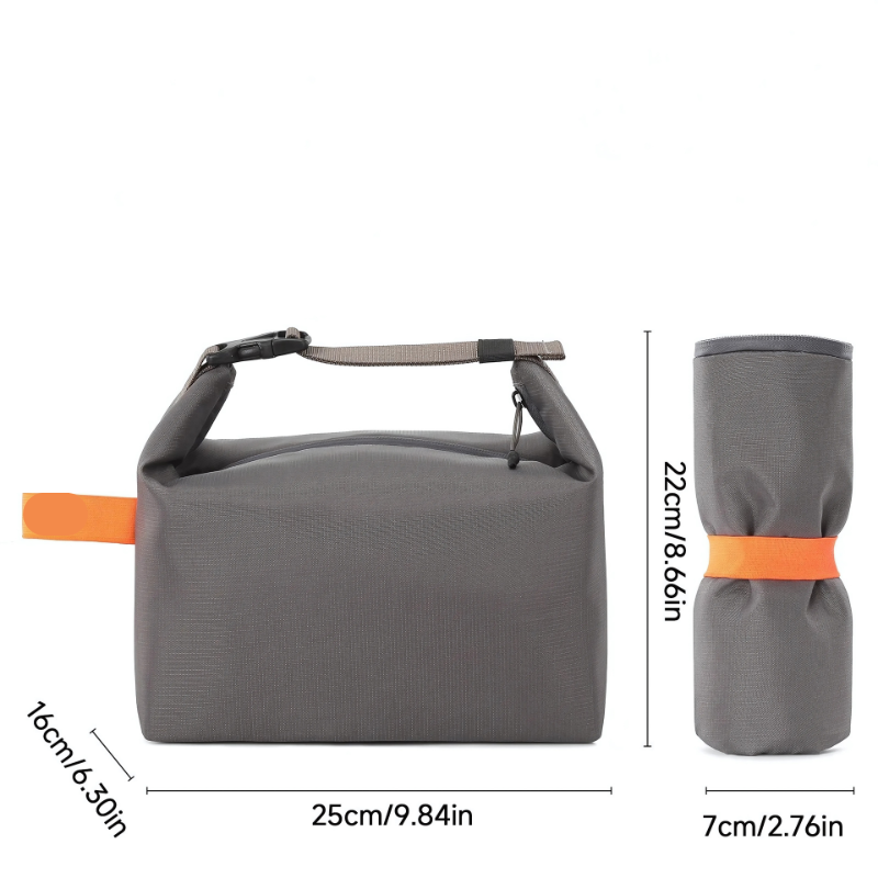 Insulated Lunch Bag Portable Foldable Ripstop Compact Travel Work - Image 3