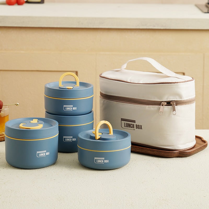 Insulated Lunch Box Bento Stainless Steel Stackable Portable Thermal Storage Boxes - Image 2