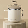 Insulated Stainless Steel Coffee Mug with Lid and Handle for Travel 400ml 20 Oz - Image 1