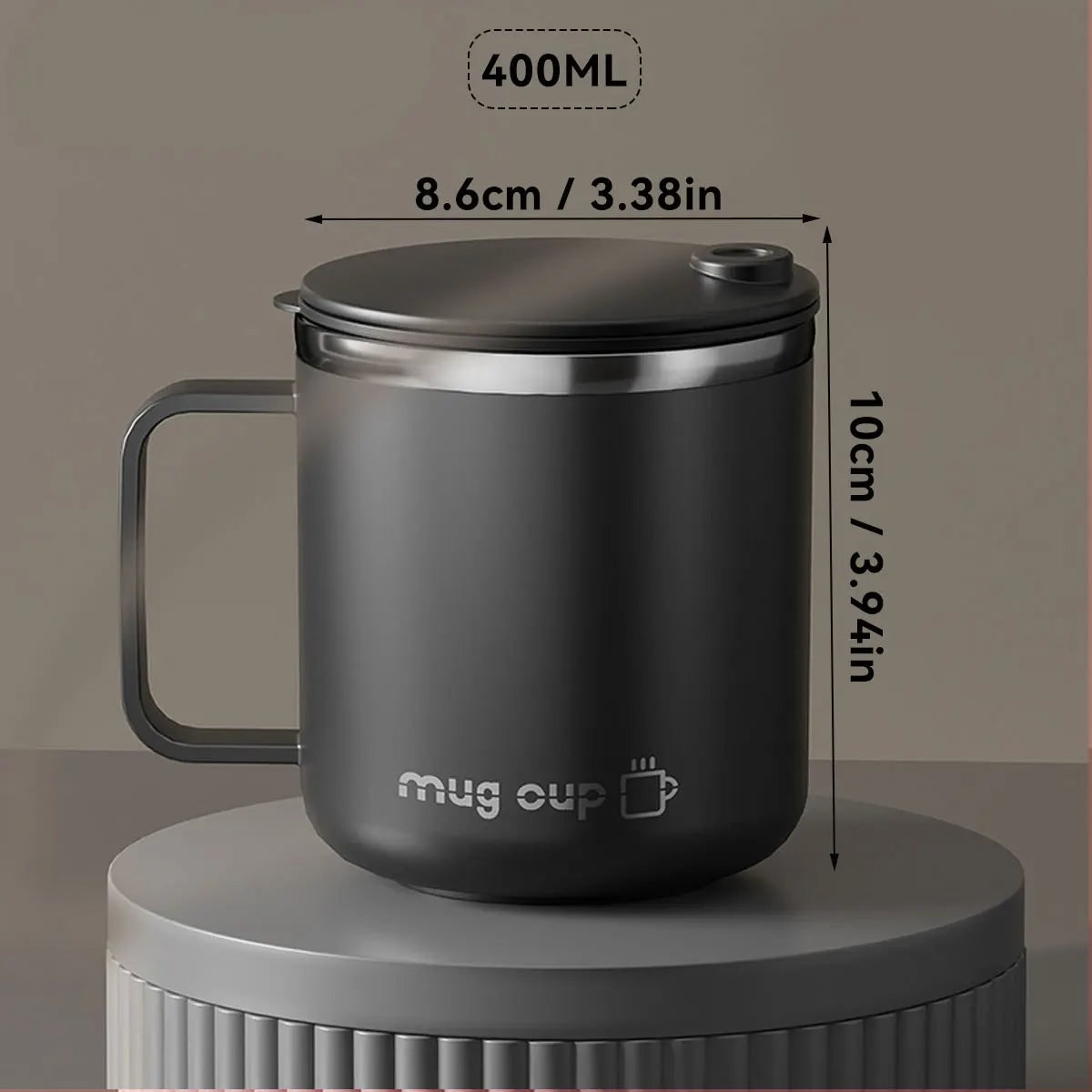 Insulated Stainless Steel Coffee Mug with Lid and Handle for Travel 400ml 20 Oz - Image 11