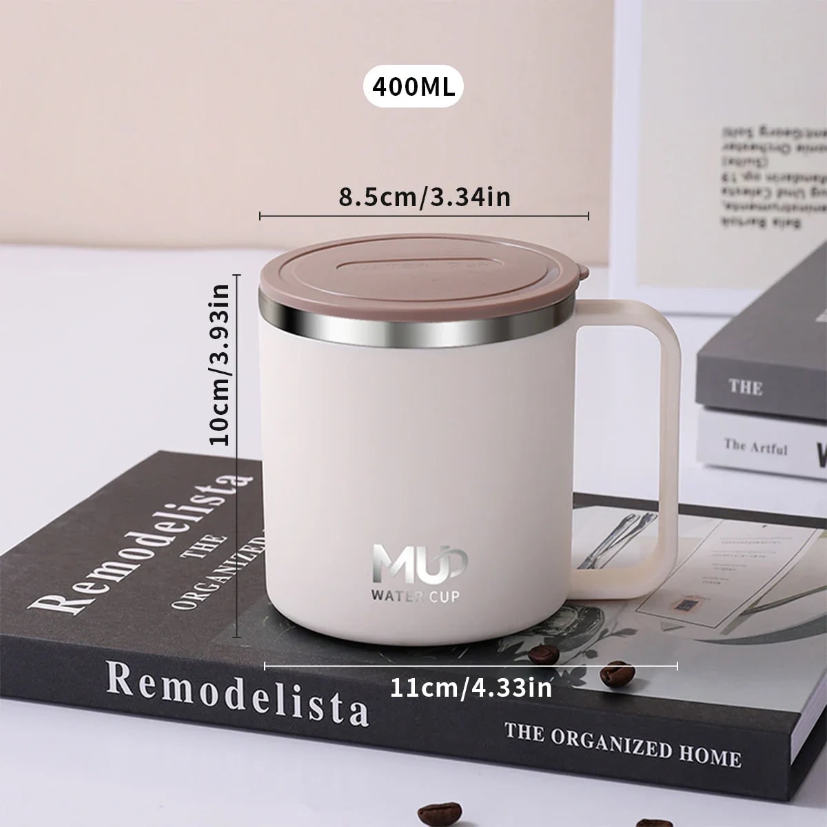 Insulated Stainless Steel Coffee Mug with Lid and Handle for Travel 400ml 20 Oz - Image 13